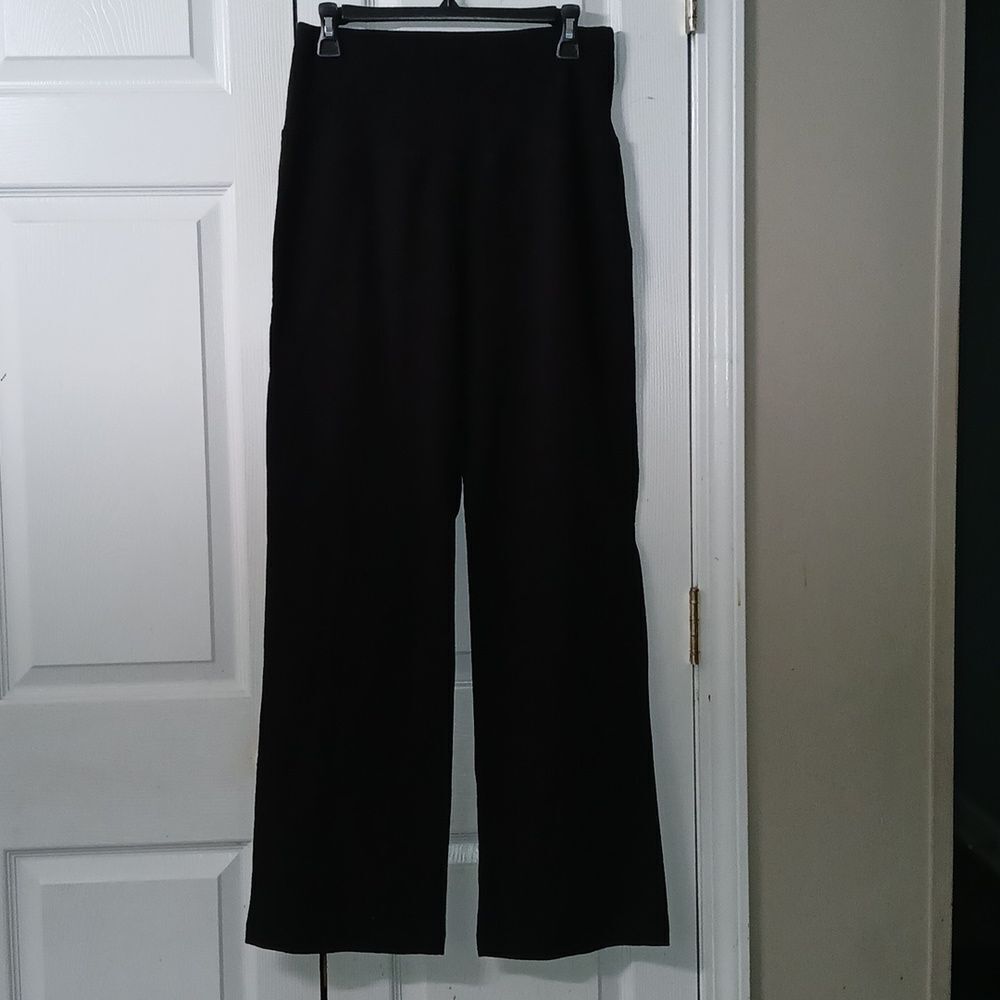 Rainbeau black pull-on  wide leg leggings Sz L NWOT